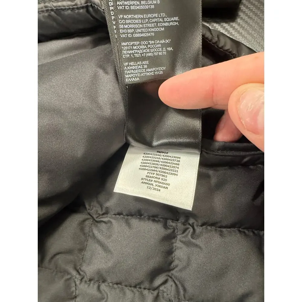 North Face Thermoball Puffer Jacket Black Size Medium NEW Quilted Outdoors